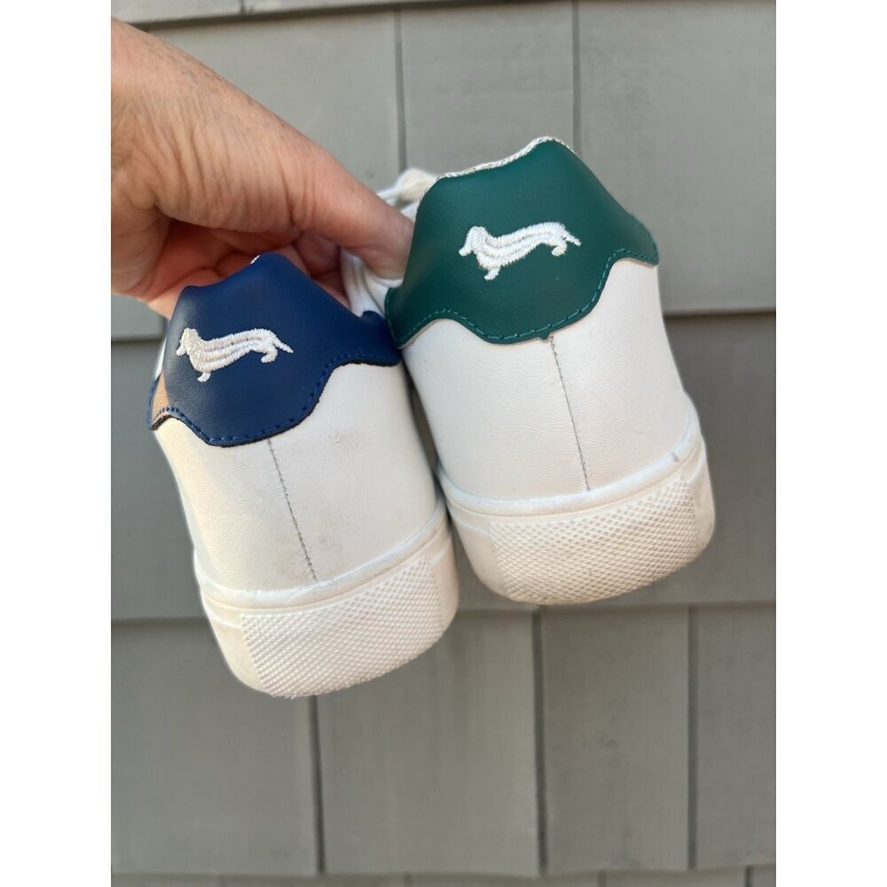 Harmont & Blaine white leather sneakers sz 7 colorblock dauschand embroidered